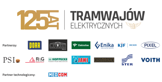 125-lat tramwaju elektrycznego - logotypy podmiotów wspierających MPK Poznań