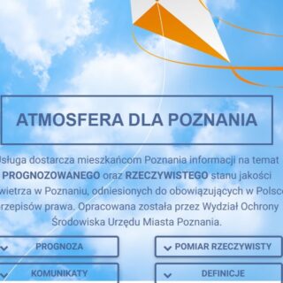 Atmosfera dla Poznania - usługa dostarcza informacji na temat prognozowanego i rzeczywistego stanu jakości powietrza w Poznaniu