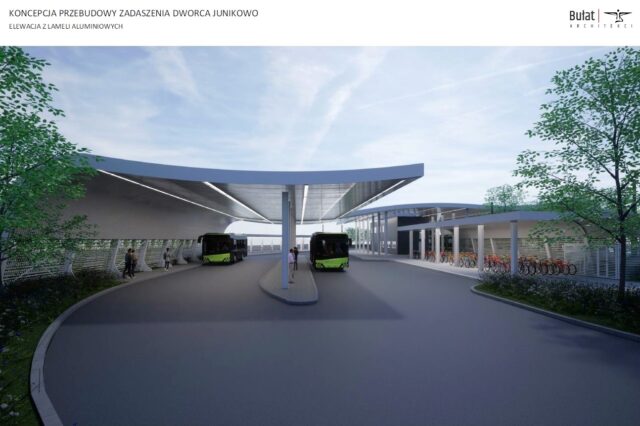 Dworzec Junikowo - wizualizacja peronów autobusowych