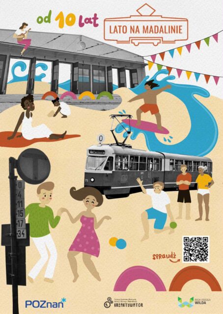 Plakat z napisem Od 10 lat Lato na Madalinie
