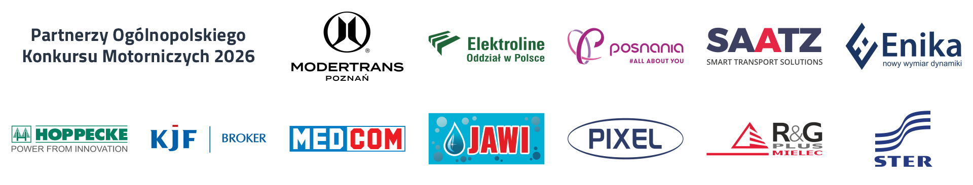 Logotypy partnerów Ogólnopolskiego Konkursu Motorniczych